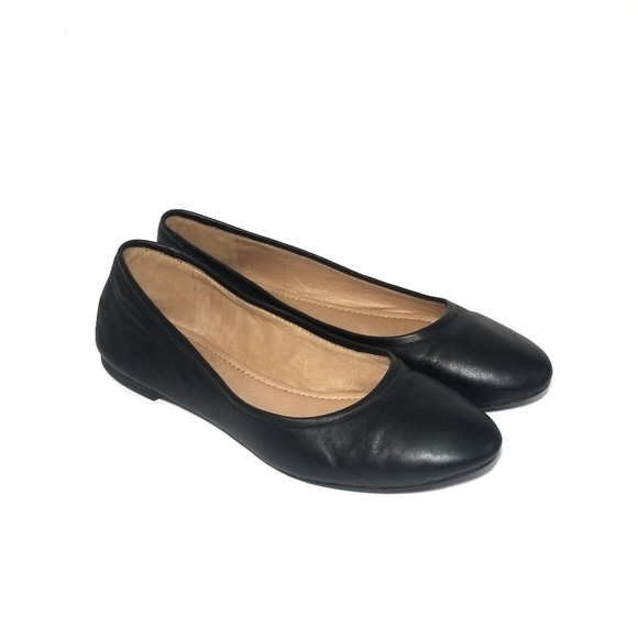 Madewell Shoes - MADEWELL The Reid Ballet Flats in Black Leather 9